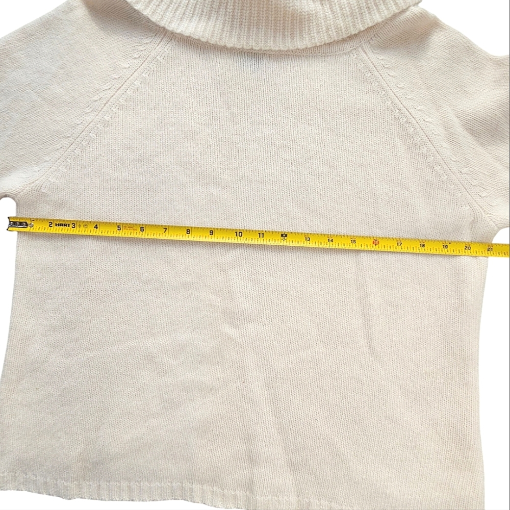 RAFAELLA Ivory Cream Angora Lambswool  Blend 3/4 Sleeve Cowl Neck Sweater XL - Picture 5 of 11